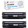 Generico 2 Toner Compatibile per CF280A 80A per stampanti HP LaserJet Pro 400 M401A, M401D, M401DN, M401DNE, M401DW, M401N, MFP M425DN, MFP M425DW nero 2700 copie