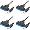 Eioeeklop 4X USB Sata Adattatore Sata 3 un USB 3.0 Adattatore USB Sata Supporto Disco Rigido SSD HDD da 2,5 Pollici