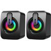 Genérico Altoparlanti per computer cablati,Altoparlanti cablati per desktop | 1 coppia di altoparlanti con cavo USB per computer con illuminazione RGB,Giochi Riproduci film gli altoparlanti domestici