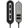 Ewent EW1355 Caricatore da Auto 10.8A/54W con 5 Porte, 2 Porte Frontali e 3 Porte per Passeggeri Posteriori, per iPhone, iPad, Smartphone e Tablet, Cavo 1.5m