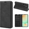 Fertuo Cover per Samsung Galaxy S25 FE, Custodia a Libro in Pelle Flip Case Portafoglio con Porta Carte, Chiusura Magnetica e Stand [Interna in Silicone Morbido], Nero