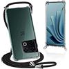 SIMao Custodia Collana per Cellulare Compatibile con OnePlus 10T - Cover Silicone TPU Protettiva Trasparente - Custodia indossabile per Collo - Case a Tracolla con Cordina, Nero