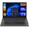 Lenovo Notebook Portatile, 15.6 Full HD, CPU AMD Ryzen 5 7520U fino a 4,3GHz, Ram 8GB LPDDR5, 512GB Ssd NVMe, Windows 11 Pro, Libre Office, Pronto All'Uso