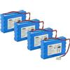 vhbw 4x batteria sostituisce Geze 25020, 106863, 20KR15/48, 80100404, 4894128192794, 51526 per porta elettrica scorrevole (0,9Ah, 24V, NiMH)