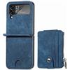 COQUE Custodia Galaxy Z Flip 4,Custodia per telefono a catena con slot per schede in morbida pelle ultrasottile con staffa,Cover telefono pieghevole per Samsung Galaxy Z Flip 4 5G-Blu