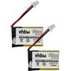 vhbw 2x batteria compatibile con Plantronics C054, C054A, C053, C053A, C565, C565 GAP auricolari cuffie wireless (140mAh, 3,7V, Li-Poly)