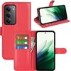 Fertuo Cover per Xiaomi Redmi 15, Custodia Portafoglio Cover a Libro in Pelle Flip Case Sottile con Silicone Bumper, Fibbia Magnetica, Porta Carte e Kickstand, Rosso