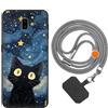 vingarshern Cover Compatibile con Samsung Galaxy J6+ / J6 Plus Custodia in Silicone Sottile Cover Antiurto e Antigraffio Con Catena/Cordino per Cellulare,Modèle*01