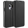 doupi Deluxe FlipCase per Samsung Galaxy S9, Protezione Custodia Ultra Slim Magnete Flip Cover Protettiva Book Style Etui Stare in Piedi, Nero
