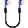 MCAOAL Cavo di ricarica USB C corto intrecciato in nylon con design ad angolo di 90 gradi, cavo di ricarica compatto di lunghezza 15/30 cm per dispositivi USB C, cavo di alimentazione a bassa