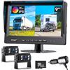 DVKNM Ultimate 9 pollici AHD IPS Monitor 1080P HD DVR Registrazione Dual Split Kit completo per auto camion RV IP69 Fotocamera impermeabile Sharp Rear View Split Immagine inclusa Scheda SD 32G Facile