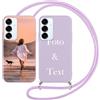 Yoedge Cover con Cordino per Samsung Galaxy S25 FE 5G 6,7 Personalizzata, Viola Custodia con Laccio Custodie Personalizzabile con Foto Immagine Personalizzate per Samsung Galaxy S25 FE 5G Case