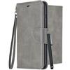 Laybomo Cover per Samsung Galaxy A32 5G, Custodia Samsung Galaxy A32 5G Cover in Pelle Premium Portafoglio Porta con Carte di Credito, Custodia in Silicone Antiurto per Samsung Galaxy A32 5G, Grigio