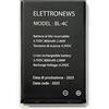 Generico Batteria di ricambio per cellulare Qubo NEONW, 3,7V, capacità e prestazioni pari all'originale, 800mAh, Nuova BL-4C Nera