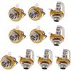 perfk 10pcs 1/4''6.35mm Stereo Socket Jack Female Connector Panel Mount Solder
