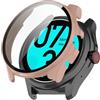 GIOPUEY Cover per Ticwatch PRO 5, Pellicola Protettiva Vetro + Cornice in Plastica Rigida, Ticwatch PRO 5 Custodia - Pink