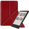 Hesupy Custodia protettiva per eReader Kobo Clara Colour/Clara BW 6 2024, in pelle PU, con funzione di accensione e spegnimento automatico, sottile, intelligente, leggera, multi-angolo con supporto (rosso)