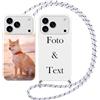 Yoedge Cover con Cordino per iPhone 17 Pro Max 6,6 Personalizzata, Bianco Custodia con Laccio Collana Custodie Personalizzabile con Foto Immagine Personalizzate Custom per iPhone 17 Pro Max Case
