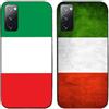 Generic Custodia per Samsung Galaxy S20 FE / S20FE I Retro Bandiera Italia stampata I TPU Gel Silicone I 2 Pz Posteriore Della Cassa Del Telefono Cover