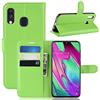 Fertuo Cover Samsung Galaxy A40, Custodia Portafoglio Cover a Libro in Pelle Flip Case con Silicone Bumper, Chiusura Magnetica, Porta Carte, Kickstand, per Samsung Galaxy A40 Smartphone, Verde