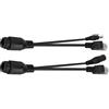Aiggend Poe Splitter, Uscita 12V Cavo Ethernet Impermeabile Iniettore Splitter Passivo Alimentato Adattatore Splitter Ethernet 30-40m/100-130 Piedi Punto Wireless, Telecamera IP 2,1 x 5,5 mm, Nero