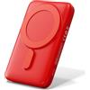 UMBRELLA Classic Power Bank 10.000 mAh Rossa - power bank con ricarica rapida da 22,5 W con PD 20W, ricarica wireless da 15W, ingresso/uscita USB-C, USB-A, ingresso Lightning e funzione magnetica