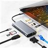 KUTEWEU Hub USB C Adattatore USB 3.0-A 5Gbps con Gigabit Ethernet,4K@30Hz HDMI,USB-A 2.0, USB-C 2.0, VGA 1080P, 100W PD, SD/TF, 11 in 1 USB C Docking Station Informatica per Windows/Mac (10-in-1 HUB)