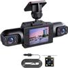 EpheyFIF Sistema di Dashcam per Auto a Vista Completa 360° con Fotocamera Anteriore 4K UHD e Lenti Laterali Posteriori 1080P, Display IPS da 3,16 Pollici, Rilevamento di Movimento e Registrazione Ciclica per