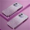 hdqICase Custodia Telefono Trasparente Compatibile con OPPO A40m Cover Cornice Elettroplaccata Gradiente Glitter Protettiva Sottile TPU