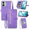 Fertuo Cover per OPPO A6 Pro 5G, Custodia a Libro in Pelle PU Flip Case con Porta Carte, Chiusura Magnetica e Cinturino [Disegni di Fiori] Portafoglio Interno Silicone Antiurto, Viola