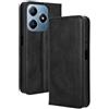 RonRun Cover Realme C61, Custodia a Libro con Supporto Stand e Slot Porta Carte Case a Portafoglio Magnetica in Pelle PU Adatto per Realme C61, nero