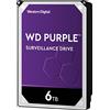 WD Purple 6 TB Disco Rigido Interno Videosorveglianza 3.5, Allframe 4K, 180 TB/Anno, Cache 64 MB, Classe 5.640 RPM