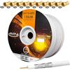 HB-Digital 135dB 100 m coassiale SAT Cavo KU in rame puro cavo coassiale Antenna Cavo schermato a 5 strati per DVB-S/S2 DVB-C e DVB-T BK Impianti + 10 placcato oro connettore F con anello in gomma Set in omaggio di HB Digital