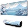 FANSU Stampa Paesaggio Tappetino Mouse, Tappetino Mouse XXL/XL/L, Tappetino Mouse Gaming con Base Gomma Antiscivolo e Bordi Cuciti, Mouse Pad per Ufficio e Casa (Azzurro Cielo,800x300mm)
