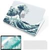 MUSHUI 4 in 1 Custodia per Macbook Pro 14 Pollici 2024-2021 M4 M3 M2 M1 Pro Max A3112 A3185 A3401 A2918 A2992 A2779 A2442, Ultra Sottile Cover Rigido in Plastica, Onda Giapponese 1