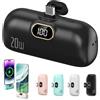 Bpoeee Mini Portable Charger Power Bank for Phone, Small Portable Charger for iPhone, Upgraded 3000/5000/10000 Mah Fast Charging, Compatible with All Types Phone (black,3000mA,Type-C interface)