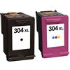 Patronenprofis XL SET cartucce di inchiostro HP 304, 304 XL black & color N9K08AE N9K06AE N9K07AE N9K05AE per Deskjet 2620, 2630, 2633, 2634, 3700, 3720, 3730 All-in-One, 3732, 3733, 3735, Envy 5020, 5030