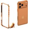 teroxa Custodia protettiva per iPhone 17 Pro Max, telaio in lega di alluminio aeronautico, antiurto, senza cover posteriore, design dissipazione del calore (arancione stellato)