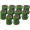 Electron 10 X Batteria ricaricabile NiMh 4/5 SC 1,2V 2000mAh 22x33mm subC a saldare linguette per pacchi batteria