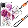 JEZSTHAI Cover Compatibile con Samsung Galaxy A12,Cellulare Girocollo Custodia con Cordino Laccio Tracolla Regolabile,Antiurto AntiGraffio Protettiva Silicone TPU Motivi Bumper Case,A02