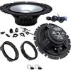 EvoTuning Kit Casse Altoparlanti Alpine Anteriore o Posteriore per VW Polo 9N 6R 6C dal 2001 al 2024, 1 Set Alpine Sxe-1750S, 2 Woofer 165 mm +2 Tweeter +2 Anelli e Cavi adattatori