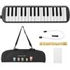 RiToEasysports 32 tasti melodica a tubo lungo stile pianoforte con borsa da trasporto per bambini principianti per adulti(Nero)