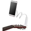 RiToEasysports Supporto per telefono cellulare Guitar Headstock Morsetto per telefono cellulare per smartphone per chitarra classica elettrica(bianca)