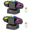Osusuent Teste Mobili Luci Palcoscenico da 65W,Faretto LED RGBW 4 in 1 Spot Beam con Telecomando DMX512,Mini Moving Head Festa Luce Stroboscopica per Festa Discoteca DJ Bar Matrimoni,2 Pack