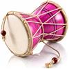 The Great Indian Bazaar Global Village Bazaar, Damaru popolare indiano classico in legno e pelle fatto a mano, tamburo a mano, set di percussioni, collezione decorativa, mondo musicale, strumenti musicali, rosa, 10 cm