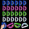 Musfunny Tamburelli musicali con luce a LED: tamburello palmare lampeggiante che si illumina al buio per feste, tamburelli a LED, strumento a percussione per bar, Natale, Halloween (bianco, rosso, blu, verde