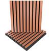ua acoustics Set di 2 Pannelli acustici fonoassorbenti e diffusivi a doghe | 50x50x5cm | Assorbimento - Diffusione - Riflessione - Insonorizzazione | Legno laminato: [x2 POLE | Ciliegio]