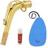 Dilwe Sassofono Contralto,Collo Sax Bend 24,5 mm con Panno di Pulizia Accessorio per Sassofono al Grasso di Sughero in Ottone
