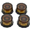 KAISH Confezione da 4 manopole metriche per chitarra elettrica, 18 pezzi, con scanalatura grossolana, per controllo della velocità, per PRS/LP/SG/Les Paul Amber con colore nero