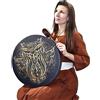 VENTDOUCE Tamburo Sciamano Lunare Alchemico Gufo - Strumento Musicale per Meditazione, Guarigione e Riflessione Spirituale